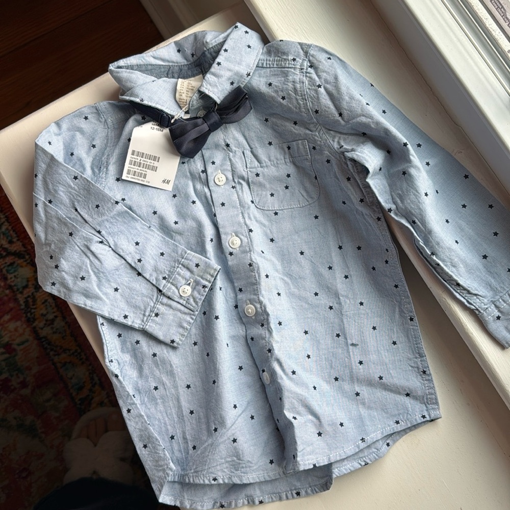 NET H&M 12-18 months shirt with bow tie
